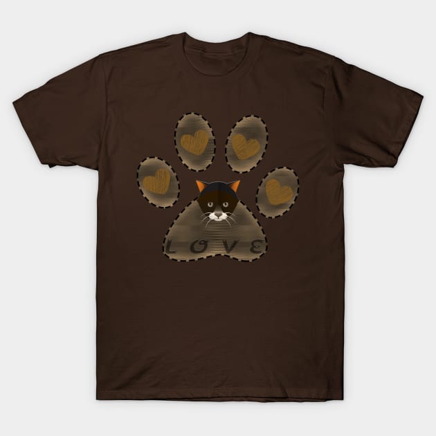 Love Paw cat T-Shirt by O.M design